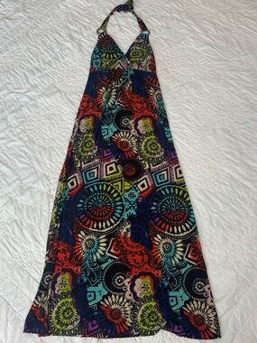 Y2K Hippie Dress with Halter Straps